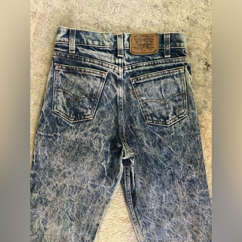 Vintage Levi’s acid wash jeans high rise orange label straight leg